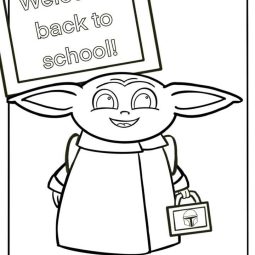 back to school baby yoda free coloring sheet mandalorian