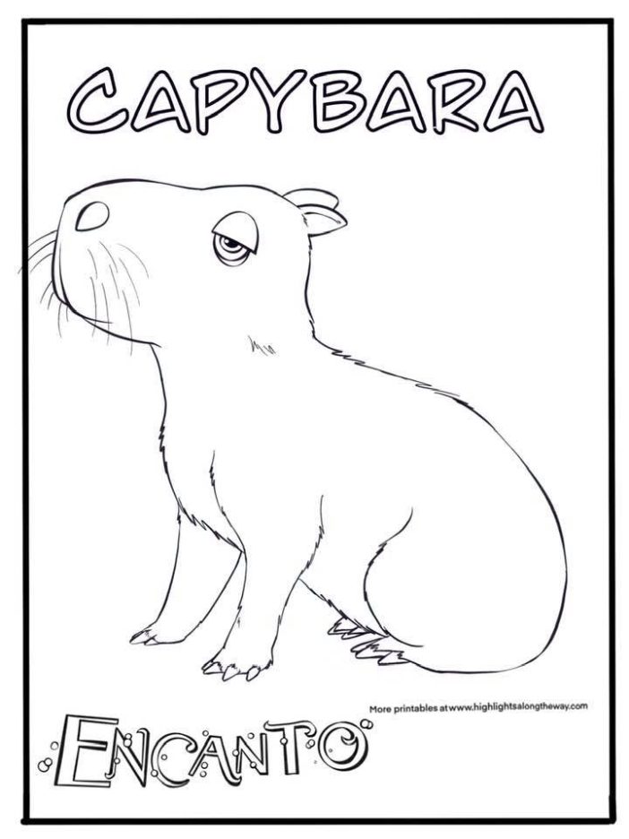 capybara coloring sheet disney encanto
