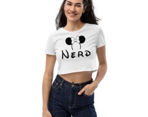 disney nerd crop top with cute minnie ears with bow crop top for teens and tweens