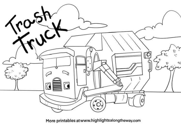 Trash Truck Coloring pages featuring Hank and Grandpa. Free!