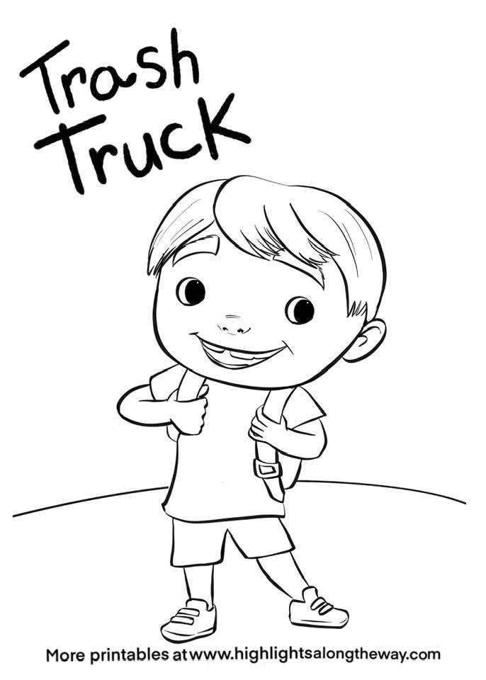 Trash truck kid coloring page netflix