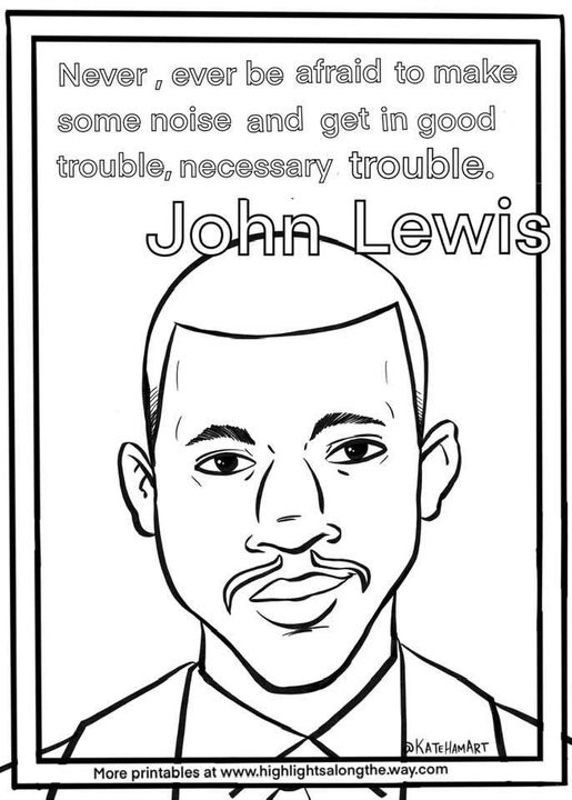 free printable coloring page john lewis black history month