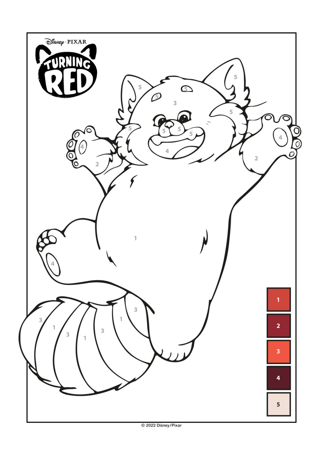 Turning Red Printable Coloring Sheets - Inspired by Disney Pixar