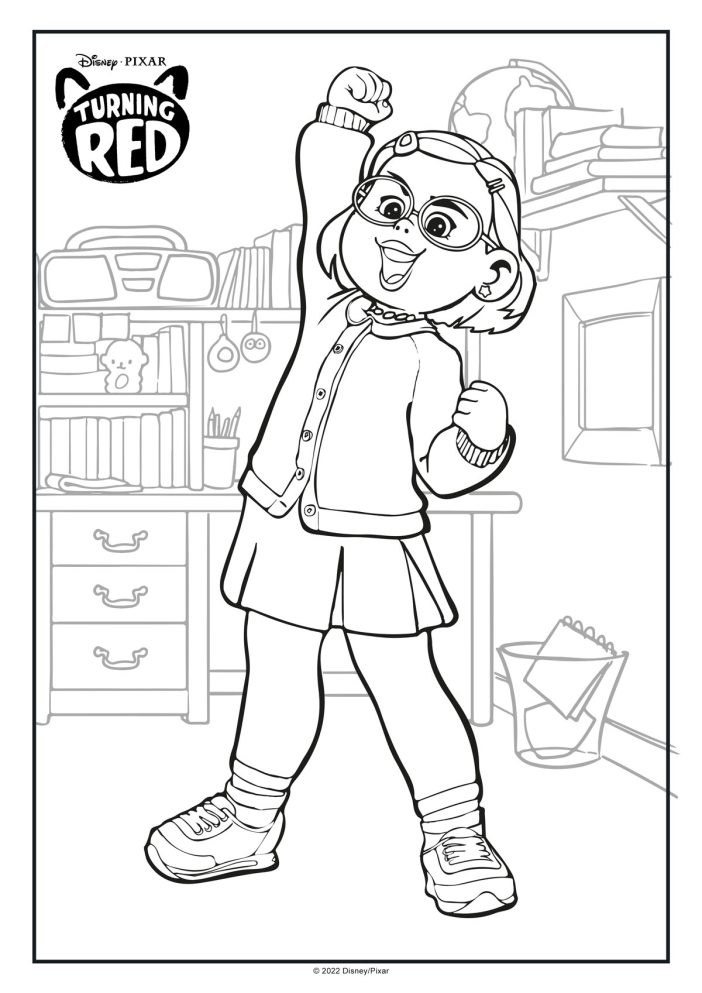 Turning Red Disney Mei Lee Girl Coloring Page