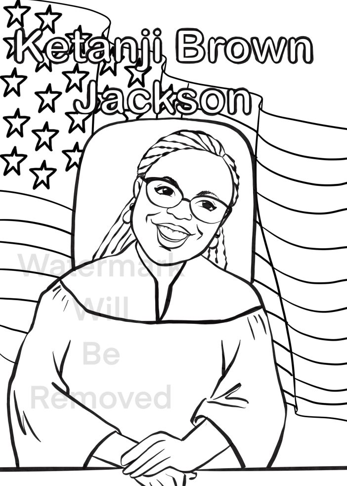 Ketanji Brown Jackson coloring page instant download teacher resource