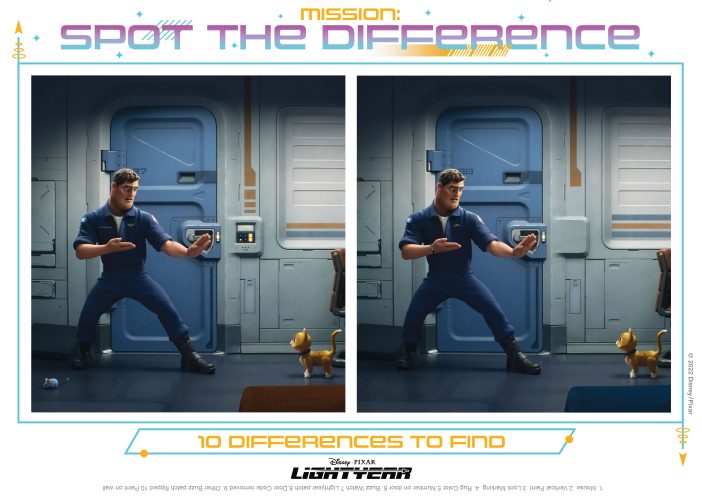 Lightyear Spot the Difference Printable activity page