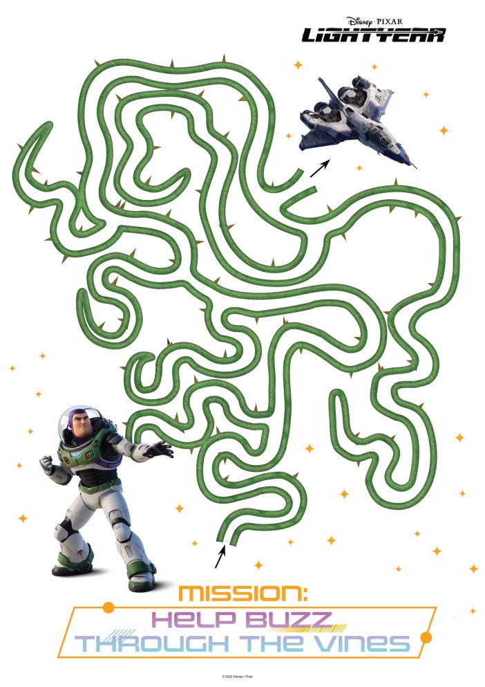 Buzz Lightyear maze printable 