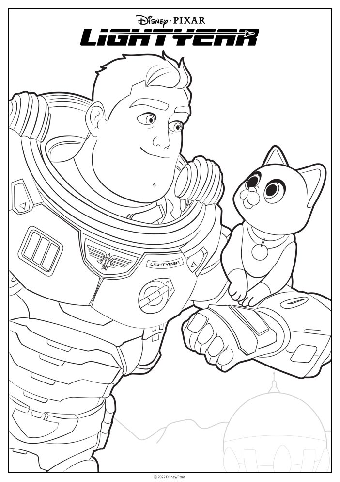 Coloring page Sox Lightyear free disney activity printable sheet