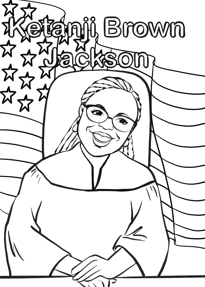 Justice Ketanji Brown Jackson instant download free coloring page