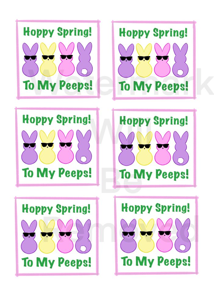 peeps treat tag hoppy spring happy easter instant download