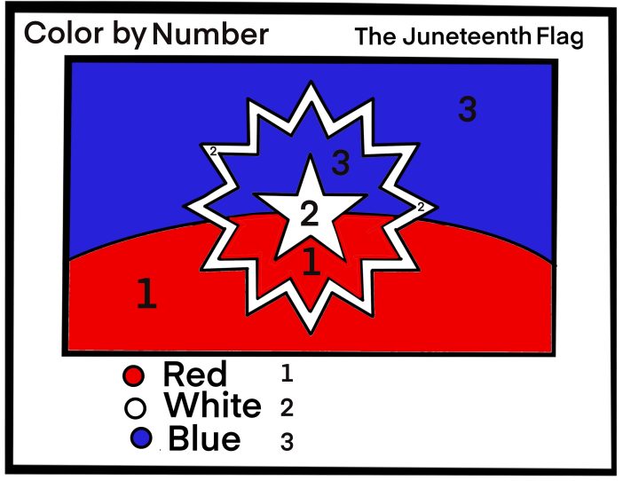Color by number Juneteenth lesson sheet free printable for teacher