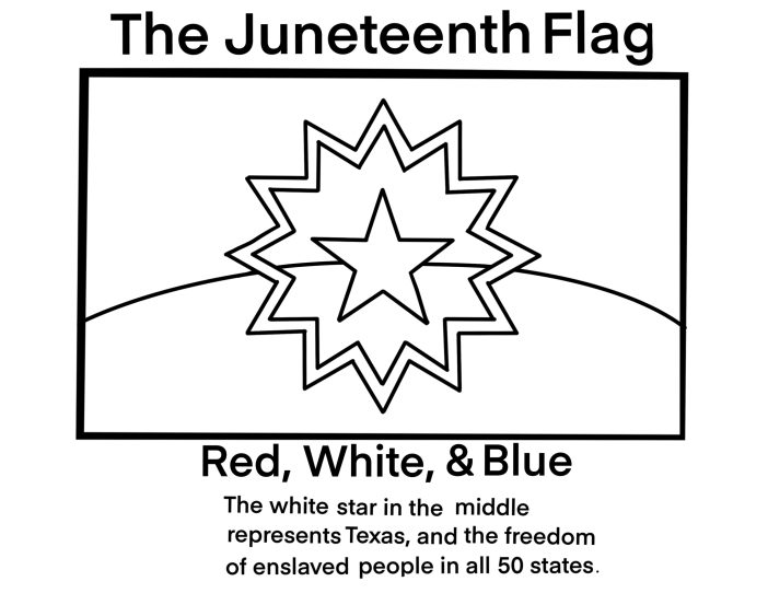 Juneteenth printable free instant download flag activity sheet for teachers and kids