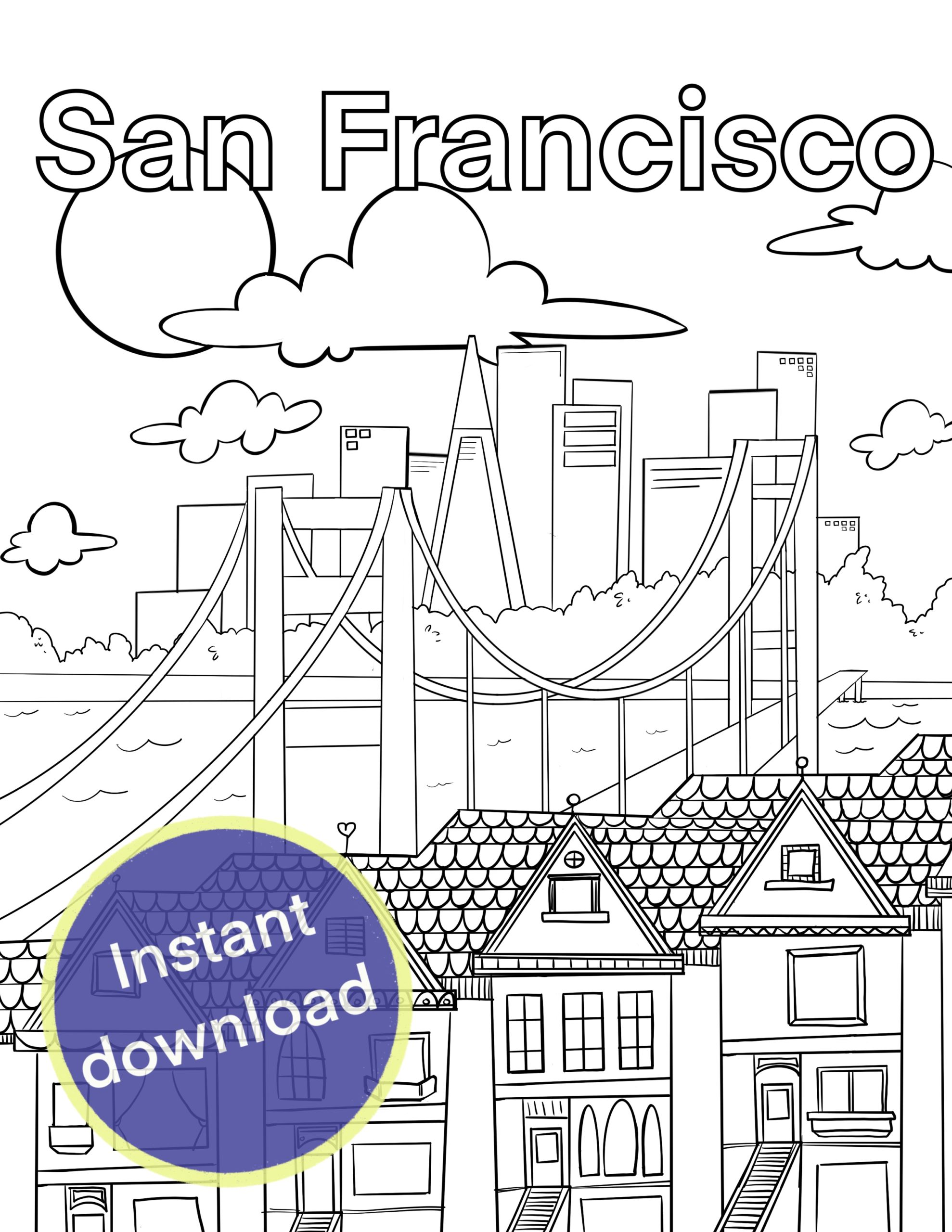 California Road Trip Coloring Pages