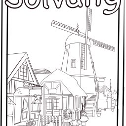 Solvang California Coloring Page instant download