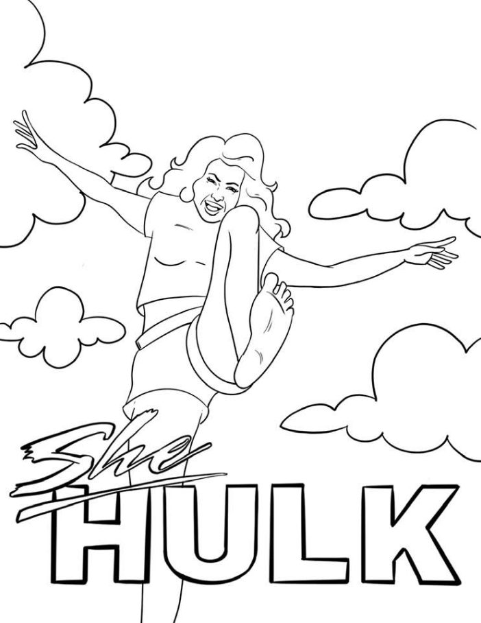 she hulk fan art printable coloring pages 