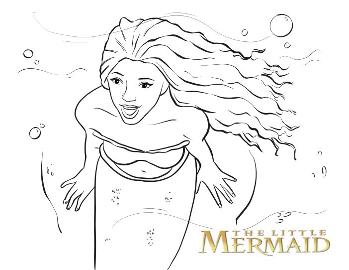 little mermaid coloring pages online