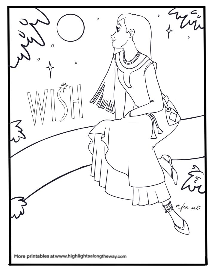 asha princess coloring page disney