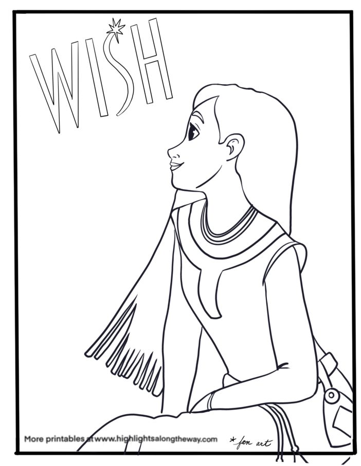 Asha Disney princess wish coloring page