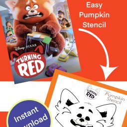 Turning Red Panda Mei Pumpkin Pattern easy to cut printable
