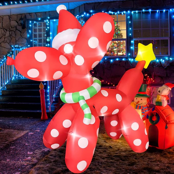 balloon animal lawn display and more funny Christmas decorations for outdoors