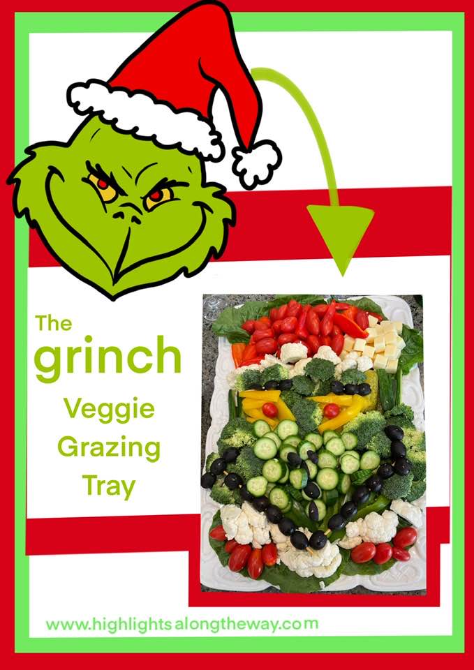 Grinch Veggie grazing Tray for Whoville themed party 