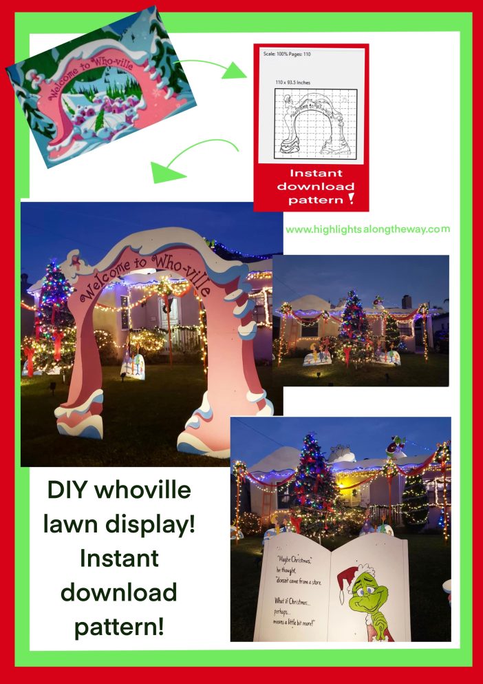 Whoville sign instant download pattern grinch lawn display