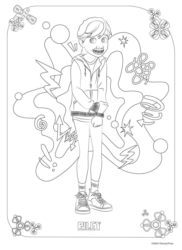 Inside Out 2 printables, Riley Coloring sheet