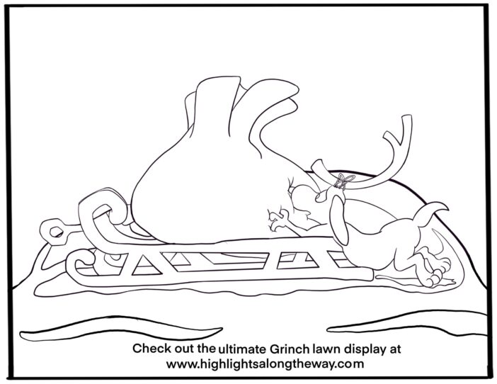Max the dog from Grinch Who Stole Christmas coloring page