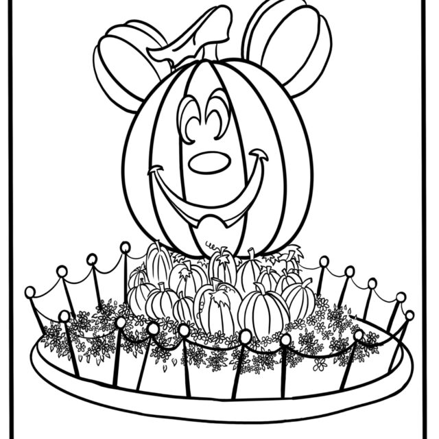 Disneyland mickey pumpkin main street coloring page instant download
