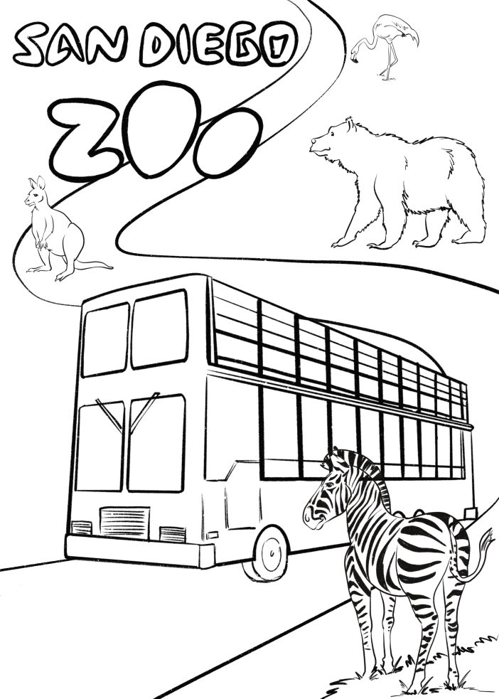 San Diego Zoo Coloring Page instant download