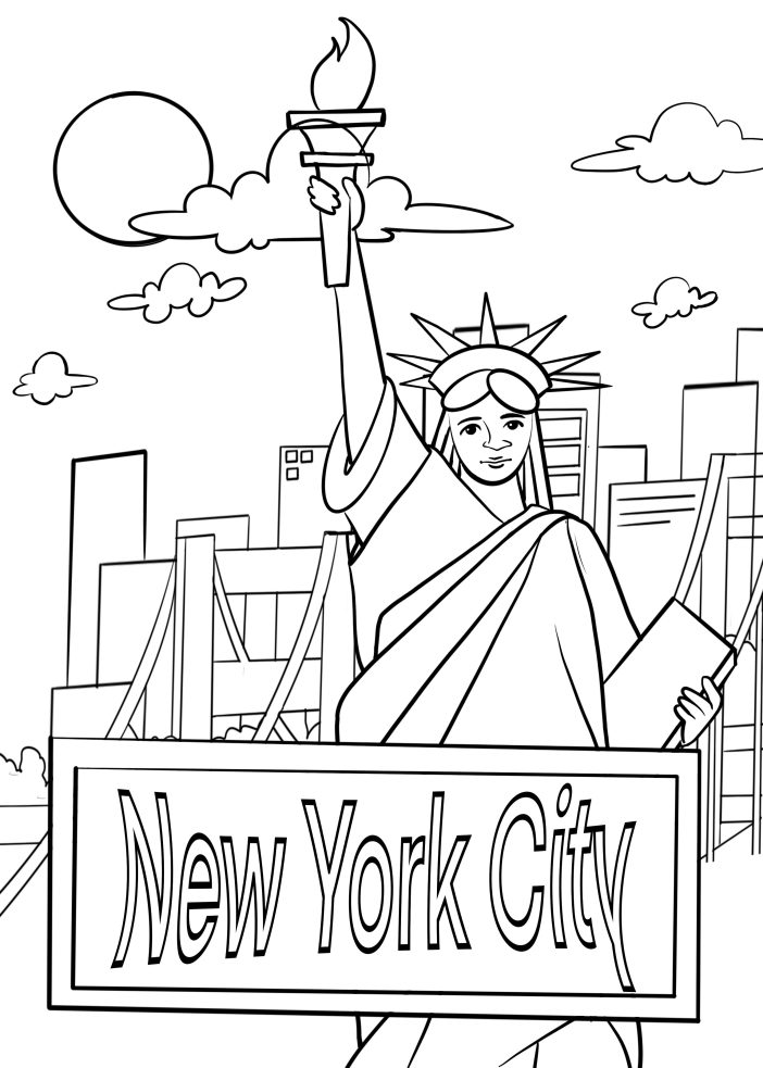 New York City Coloring Page free click and print