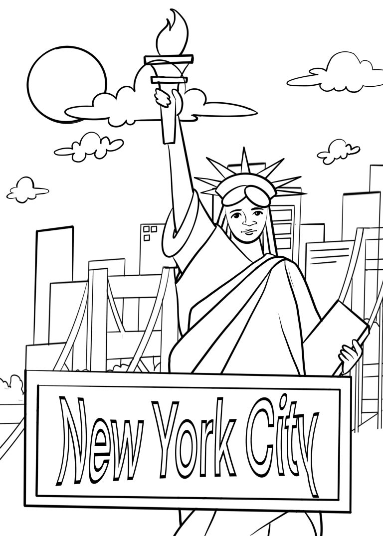 New York City with kids coloring page