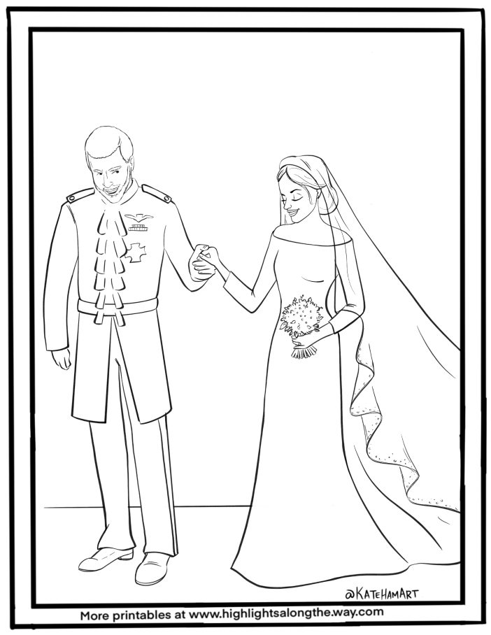 meghan markle royal family duchess of sussex coloring page instant download 