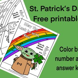 St Patrick's Day Baby Yoda Work sheets for Elementary School free download