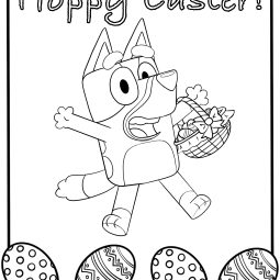 Free Bluey Easter Coloring Page