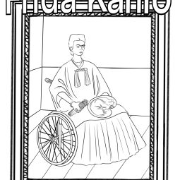 Frida Kahlo coloring page instant download queer pride month coloring page