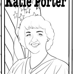 Katie Porter Coloring Page instant download activity sheet for teachers and kids