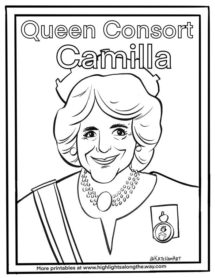 Queen Consort Camilla Coloring page printable instant download