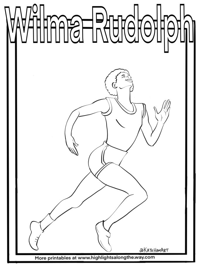 wilma rudolph coloring pages for pre k