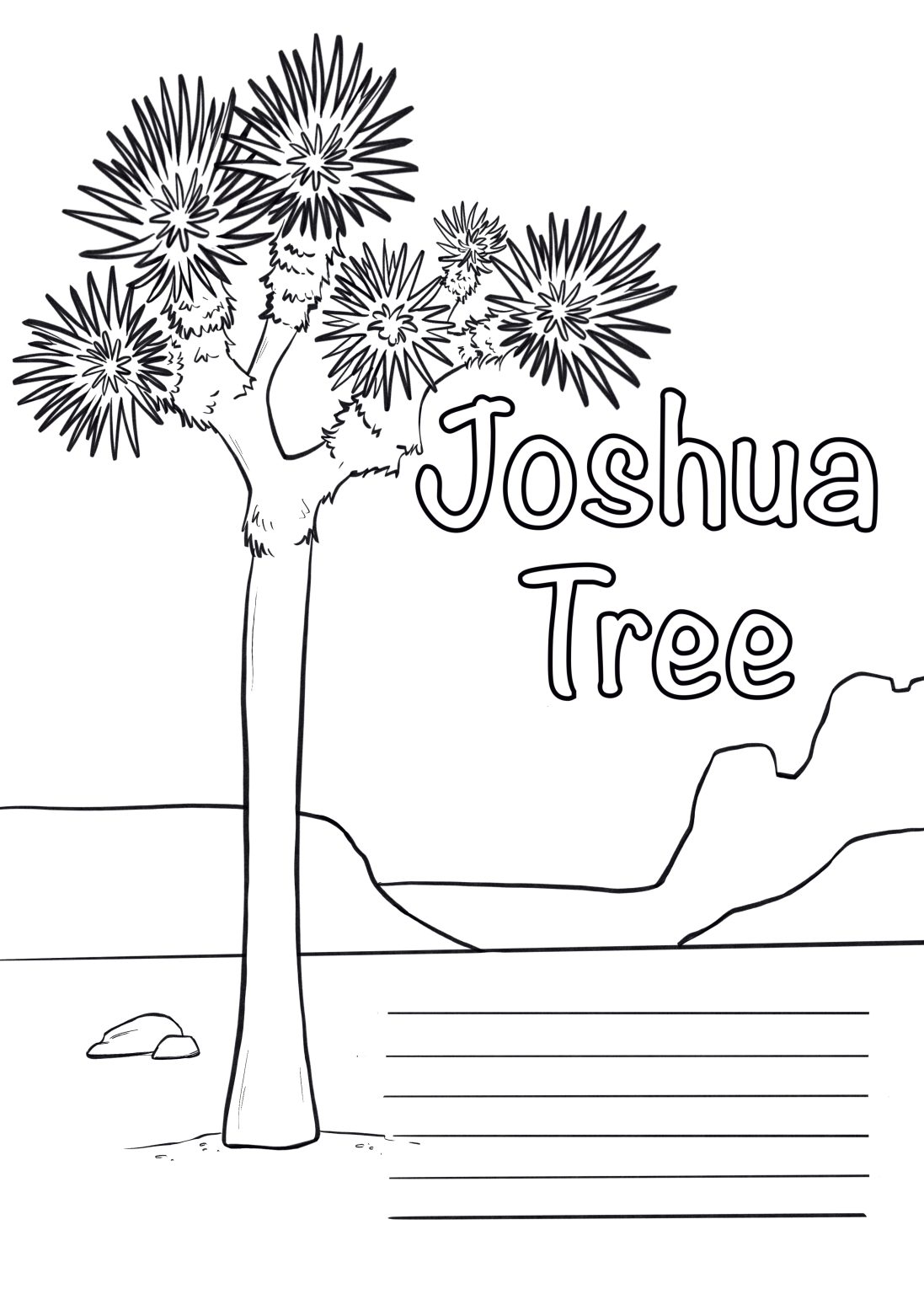 Joshua Tree National Park - SoCal Family Travel - Coloring Page