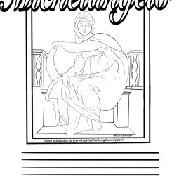 Michelangelo Sistine Chapel instant download coloring page