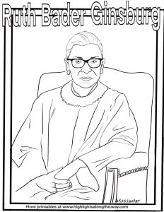 Ruth Bader Ginsburg Coloring Page