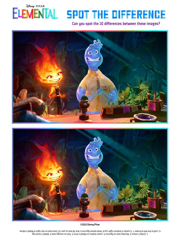 Disney Spot the difference ember and wade