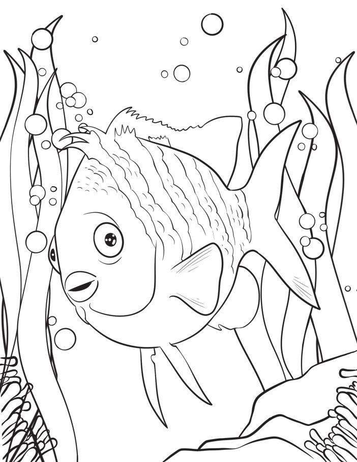 Flounder coloring page activity sheet instant download the little mermaid