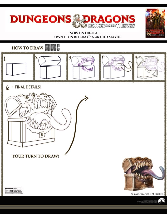 Mimic Chest how to draw printable Dungeons and Dragons