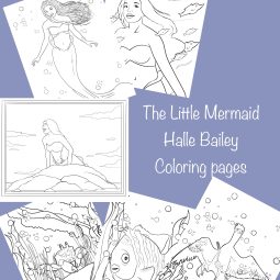 halle bailey coloring pages little mermaid instant download