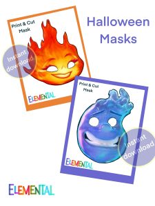 Elemental Printable Masks wade and ember instant download no prep no sew costume
