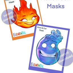 Elemental Printable Masks wade and ember instant download no prep no sew costume
