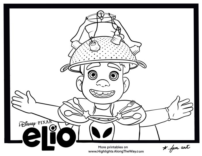 Elio Cartoon Coloring Page instant download free printable 