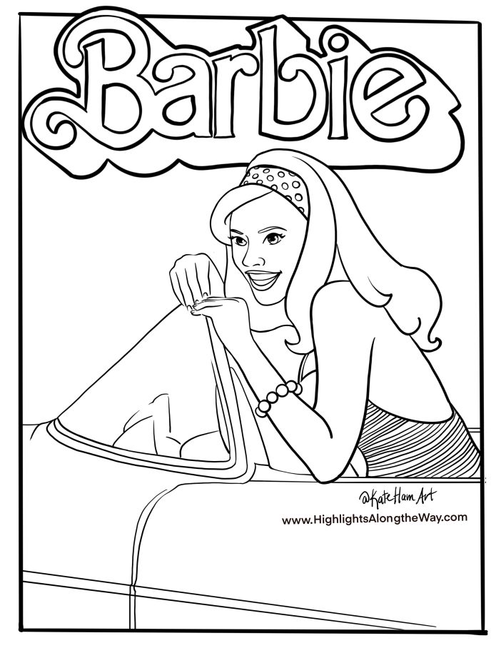 new barbie coloring pages